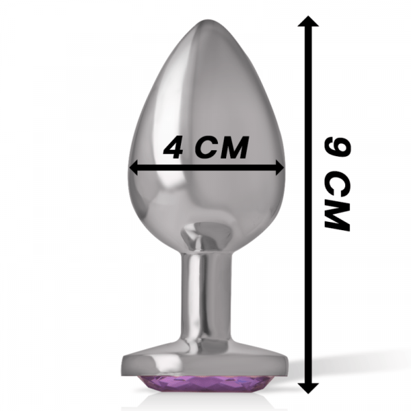 INTENSE - ALUMINUM METAL ANAL PLUG WITH VIOLET CRYSTAL SIZE L - Image 5