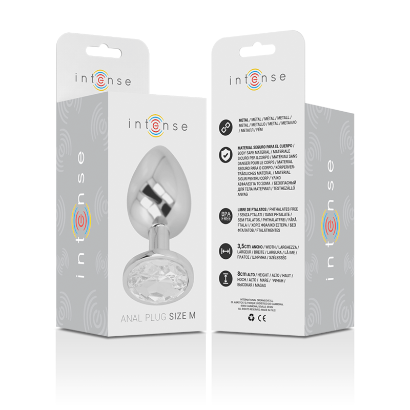 INTENSE - ALUMINUM METAL ANAL PLUG WITH SILVER CRYSTAL SIZE M - Image 6