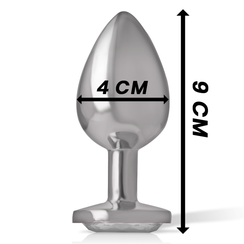 INTENSE - ALUMINUM METAL ANAL PLUG WITH SILVER CRYSTAL SIZE L - Image 7