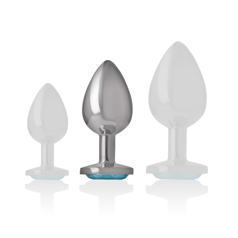 INTENSE - ALUMINUM METAL ANAL PLUG WITH BLUE GLASS SIZE M - Image 6