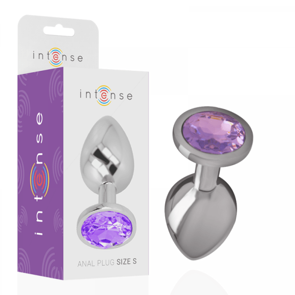 INTENSE - ALUMINUM METAL ANAL PLUG WITH VIOLET CRYSTAL SIZE L - Image 2