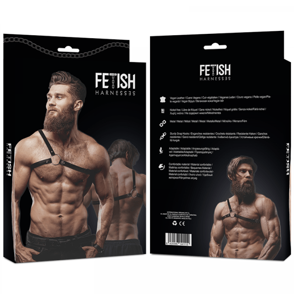 FETISH SUBMISSIVE - ATTITUDE MENS CROSSED SHOULDER ECO LEATHER HARNESS - Image 3