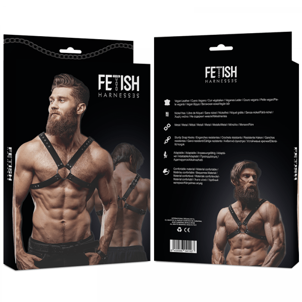 FETISH SUBMISSIVE ATTITUDE - MEN'S CROSS CHEST ECO-LEATHER HARNESS - Image 3