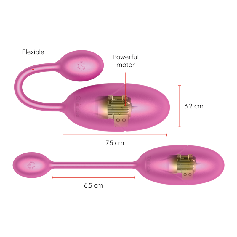 ONINDER - TOKYO VIBRATING EGG PINK 7.5 X 3.2 CM FREE APP - Image 4