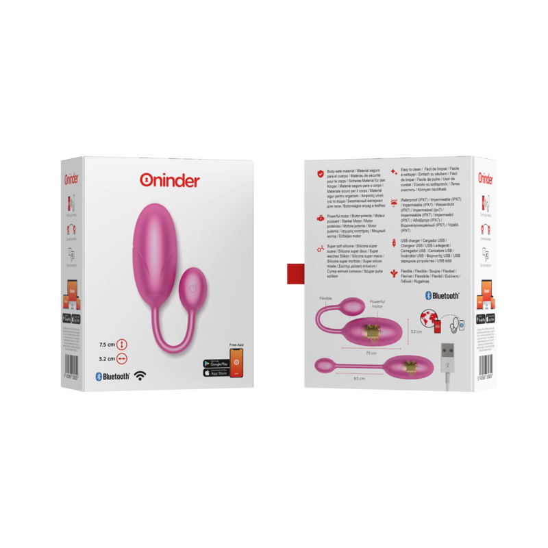 ONINDER - TOKYO VIBRATING EGG PINK 7.5 X 3.2 CM FREE APP - Image 9