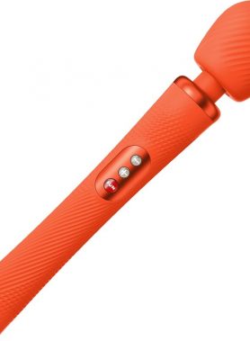 FUN FACTORY - VIM SILICONE RECHARGEABLE VIBRATING WEIGHTED RUMBLE WAND SUNRISE ORANGE