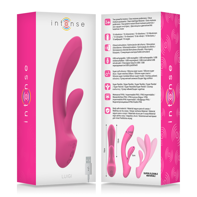 INTENSE - LUIGI RABBIT VIBRATOR PINK LIQUID SILICONE - Image 8