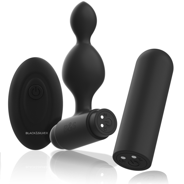 BLACK&SILVER - TUCKER SMALL SILICONE ANAL PLUG REMOTE CONTROL - Image 5