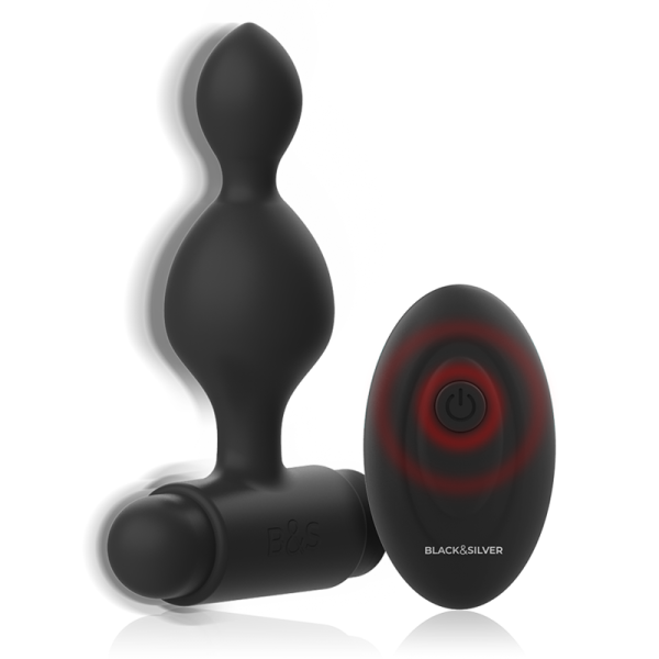 BLACK&SILVER - TUCKER SMALL SILICONE ANAL PLUG REMOTE CONTROL - Image 4