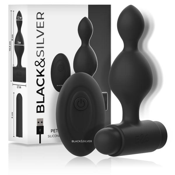 BLACK&SILVER - TUCKER SMALL SILICONE ANAL PLUG REMOTE CONTROL - Image 2