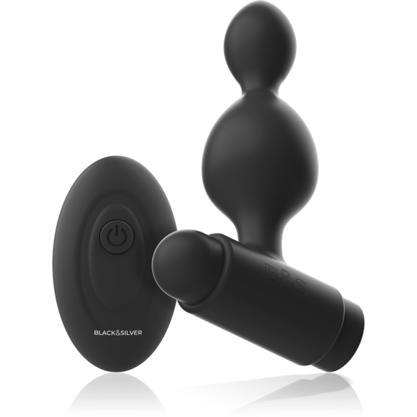 BLACK&SILVER - TUCKER SMALL SILICONE ANAL PLUG REMOTE CONTROL - Image 3