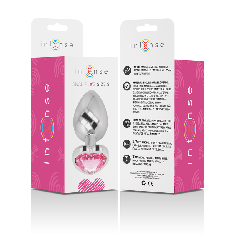 INTENSE - ALUMINUM METAL ANAL PLUG PINK HEART SIZE S - Image 6