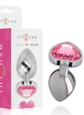 INTENSE - ALUMINUM METAL ANAL PLUG PINK HEART SIZE M