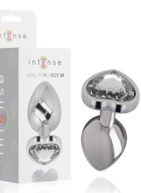 INTENSE - ALUMINUM METAL ANAL PLUG WHITE HEART SIZE M
