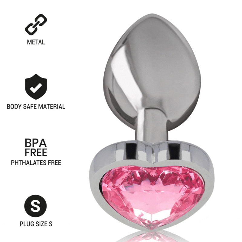 INTENSE - ALUMINUM METAL ANAL PLUG PINK HEART SIZE S - Image 7