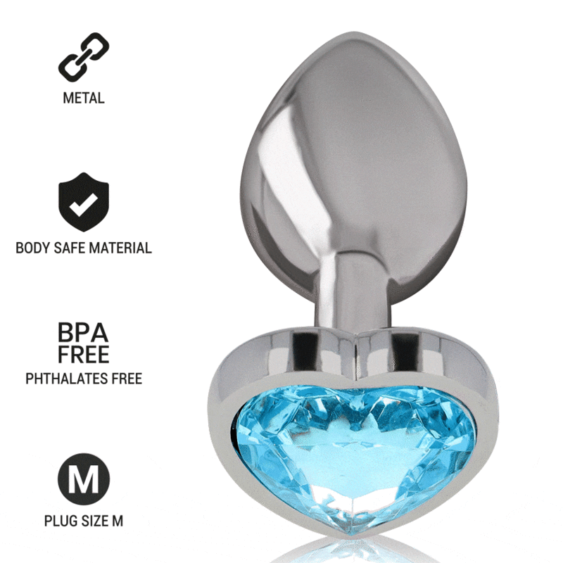 INTENSE - ALUMINUM METAL ANAL PLUG BLUE HEART SIZE M - Image 7
