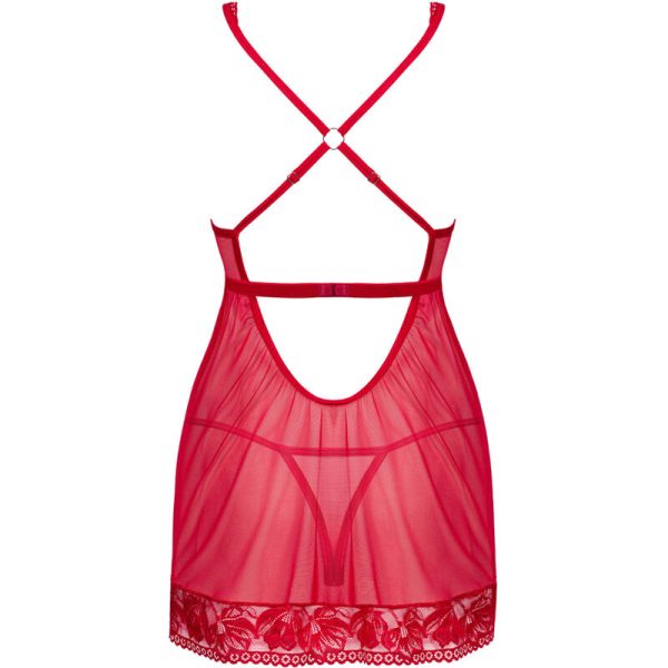 OBSESSIVE - LACELOVE BABYDOLL & THONG RED M/L - Image 6