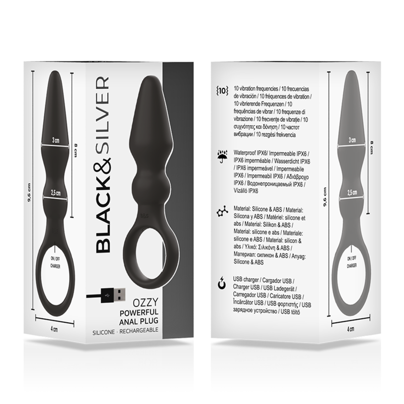 BLACK&SILVER - OZZY POWERFUL SILICONE ANAL PLUG - Image 6