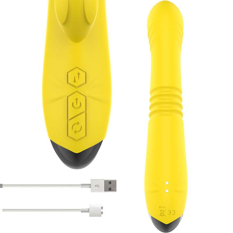 INTENSE - TOKY MULTIFUNCTION VIBRATOR UP & DOWN WITH CLITORAL STIMULATOR YELLOW - Image 5