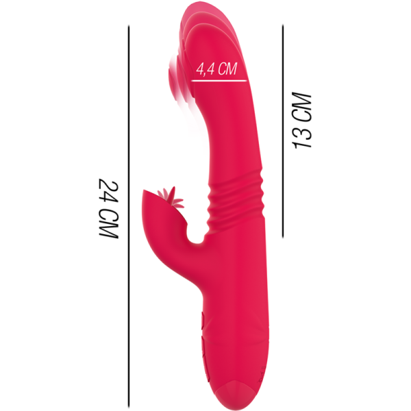 INTENSE - DUA MULTIFUNCTION RECHARGEABLE UP & DOWN VIBRATOR WITH RED TONGUE - Image 4