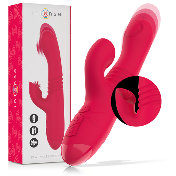 INTENSE - DUA MULTIFUNCTION RECHARGEABLE UP & DOWN VIBRATOR WITH RED TONGUE - Image 2