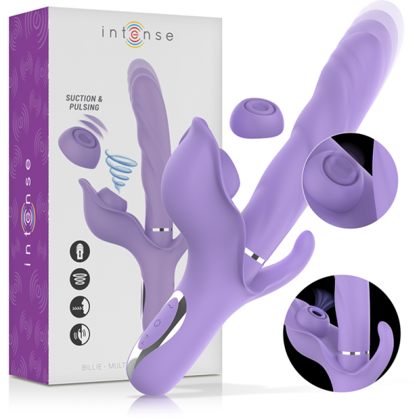 INTENSE - BILLIE MULTIFUNCTION RECHARGEABLE VIBRATOR SUCTION & PULSING PURPLE - Image 2