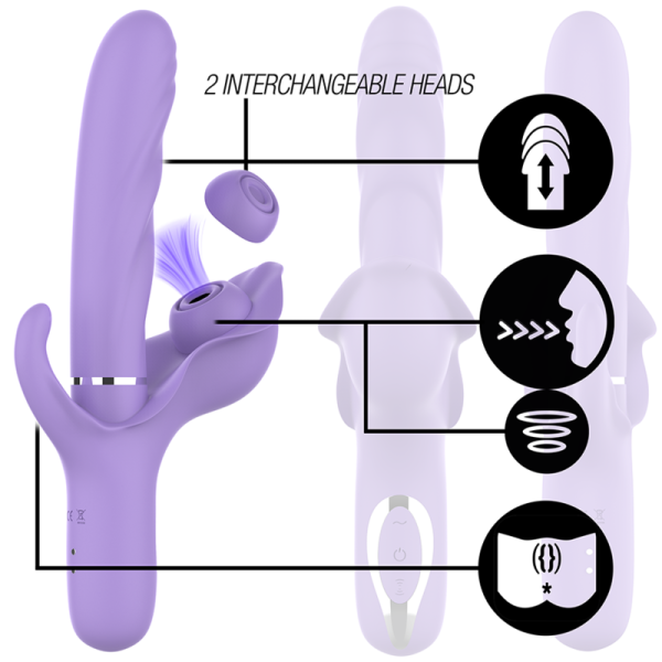 INTENSE - BILLIE MULTIFUNCTION RECHARGEABLE VIBRATOR SUCTION & PULSING PURPLE - Image 3