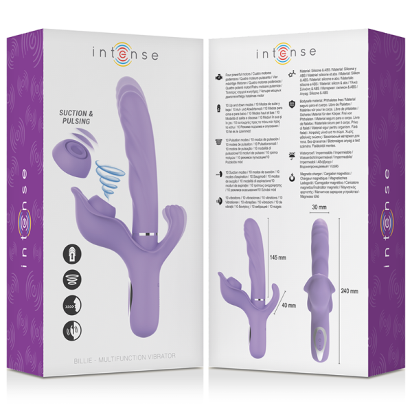 INTENSE - BILLIE MULTIFUNCTION RECHARGEABLE VIBRATOR SUCTION & PULSING PURPLE - Image 6