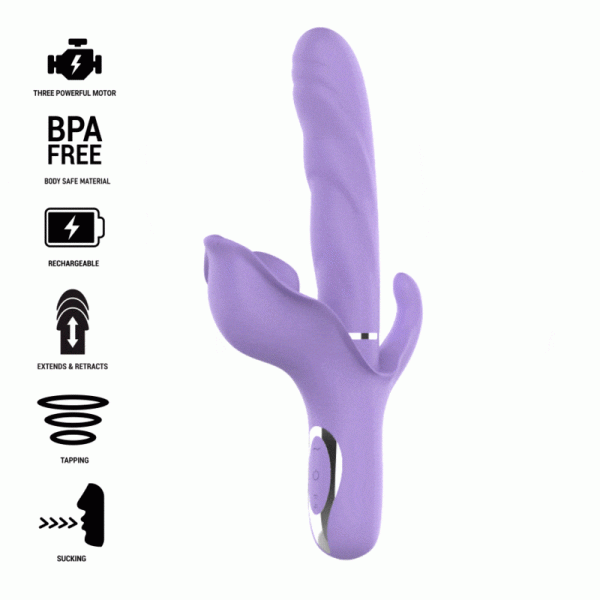 INTENSE - BILLIE MULTIFUNCTION RECHARGEABLE VIBRATOR SUCTION & PULSING PURPLE