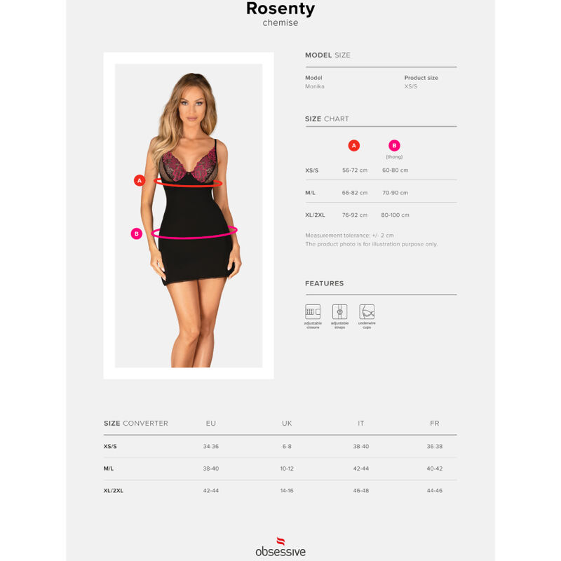 OBSESSIVE - ROSENTY CHEMISE & THONG M/L - Image 7