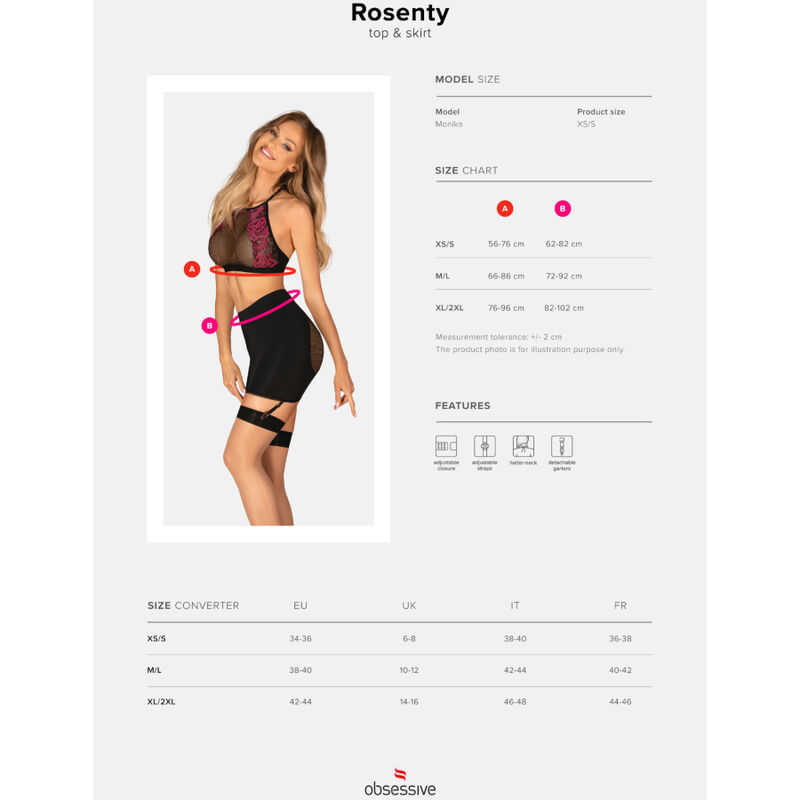 OBSESSIVE - ROSENTY TOP & SKIRT XL/XXL - Image 7