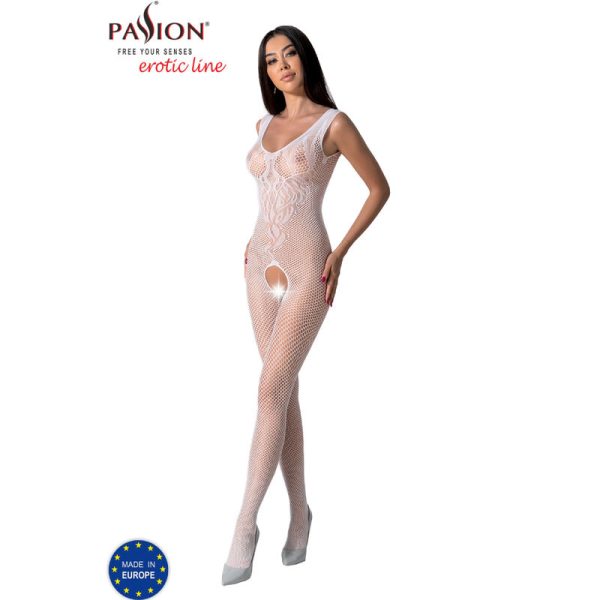 PASSION - BS098 WHITE BODYSTOCKING ONE SIZE - Image 3