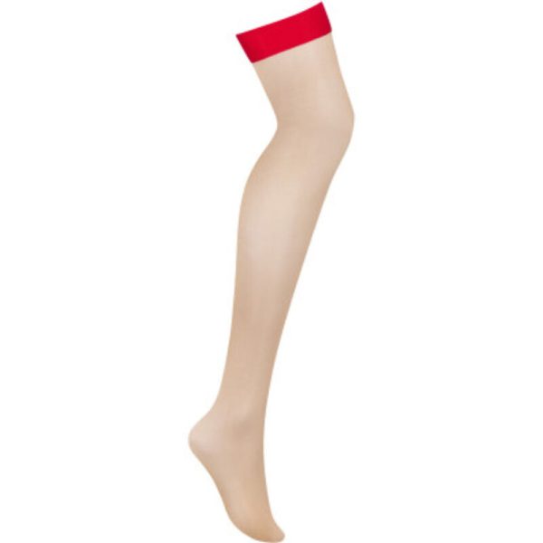 OBSESSIVE - S814 STOCKINGS RED L/XL - Image 5