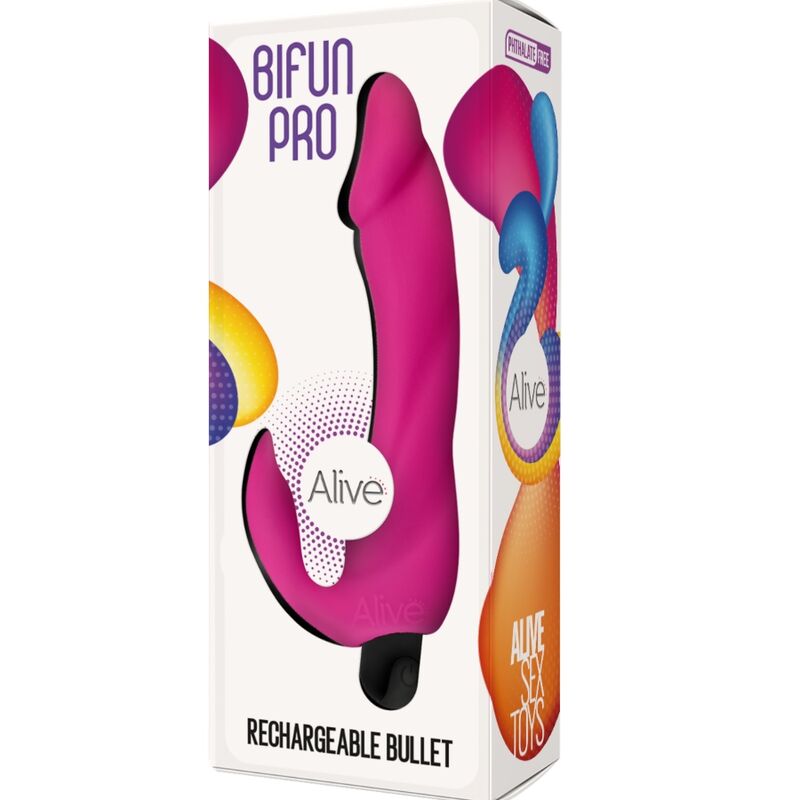ALIVE - BIFUN PRO VIBRATOR DILDO PINK 14.9 CM - Image 3