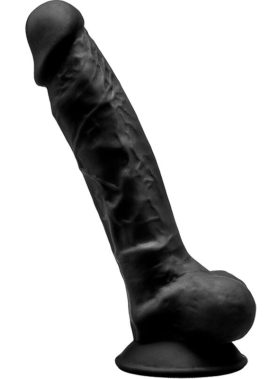 SILEXD - MODEL 1 REALISTIC PENIS PREMIUM SILEXPAN SILICONE BLACK 17.5 CM