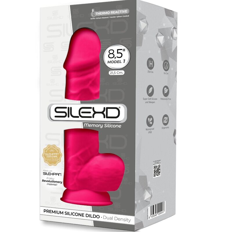 SILEXD - MODEL 2 REALISTIC PENIS PREMIUM SILEXPAN SILICONE FUCHSIA 23 CM - Image 3