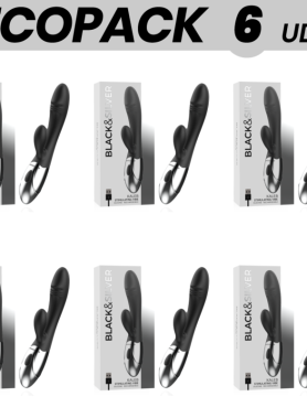 ECOPACK 6 UNITS - BLACK&SILVER KALEB STIMULATING VIBE