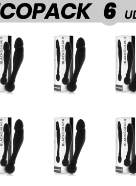 ECOPACK 6 UNITS - BLACK&SILVER KARL G-POINT STIMULATING DILDO 18 CM