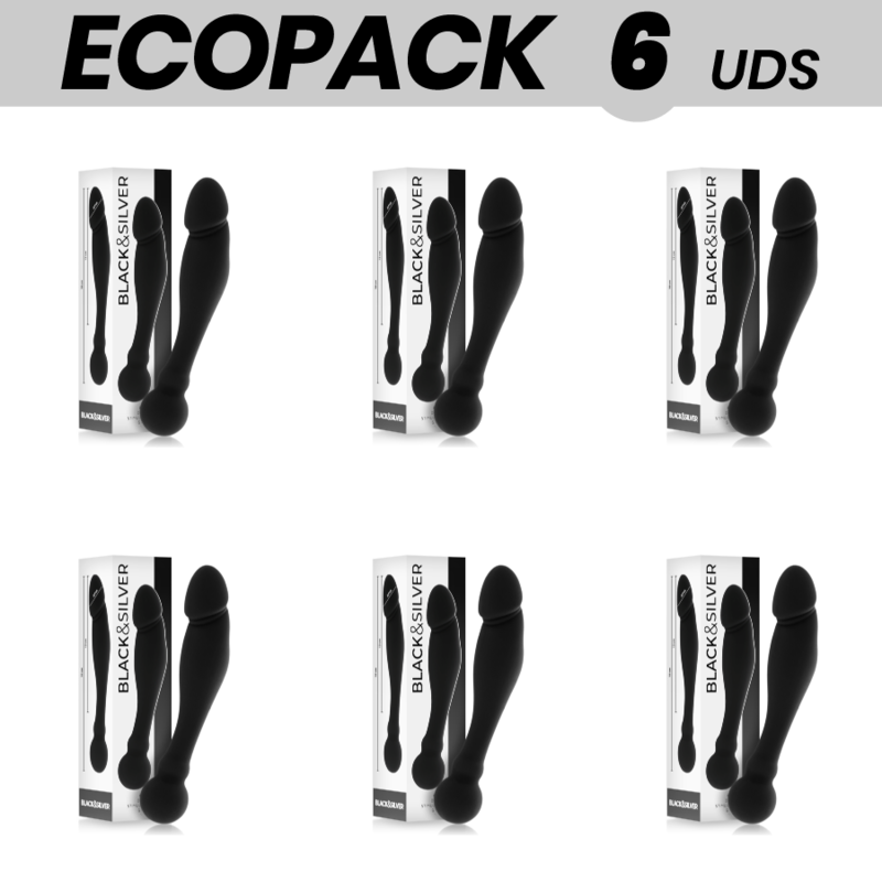 ECOPACK 6 UNITS - BLACK&SILVER KARL G-POINT STIMULATING DILDO 18 CM