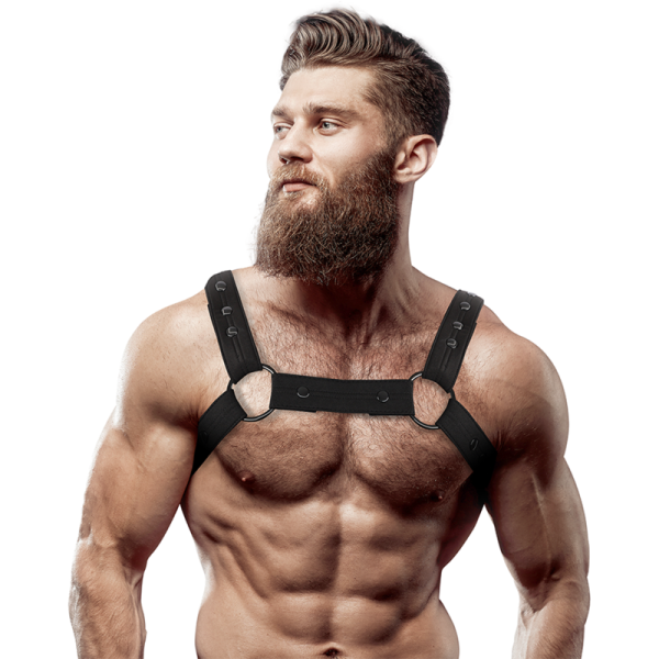 FETISH SUBMISSIVE ATTITUDE - ADJUSTABLE NEOPRENE CHEST SPORTS HARNESS FOR MEN