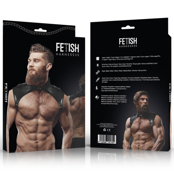 FETISH SUBMISSIVE ATTITUDE - MEN'S BRIGADE ADJUSTABLE ECO-LEATHER NECK HARNESS - Image 4