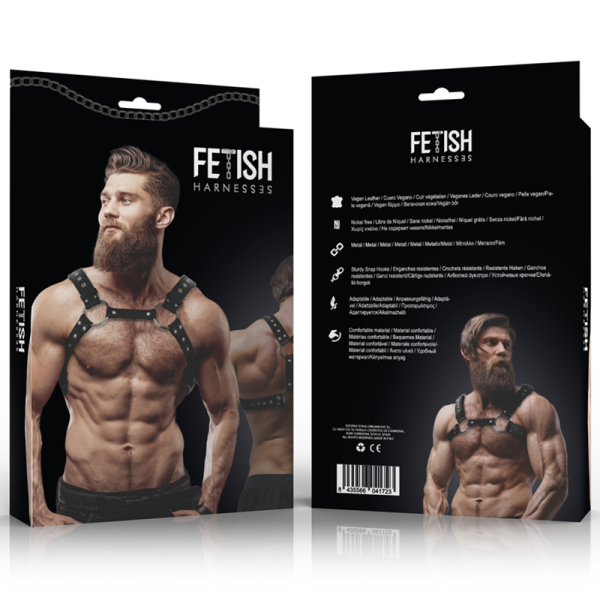 FETISH SUBMISSIVE ATTITUDE - MEN'S ECO-LEATHER CHEST HARNESS WITH STUDS - Image 4