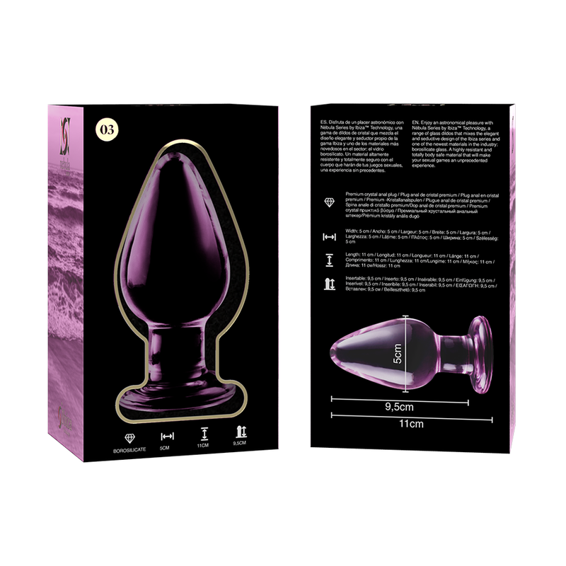 NEBULA SERIES BY IBIZA - MODEL 3 ANAL PLUG BOROSILICATE GLASS PINK 11 CM -O- 5 CM - Image 5