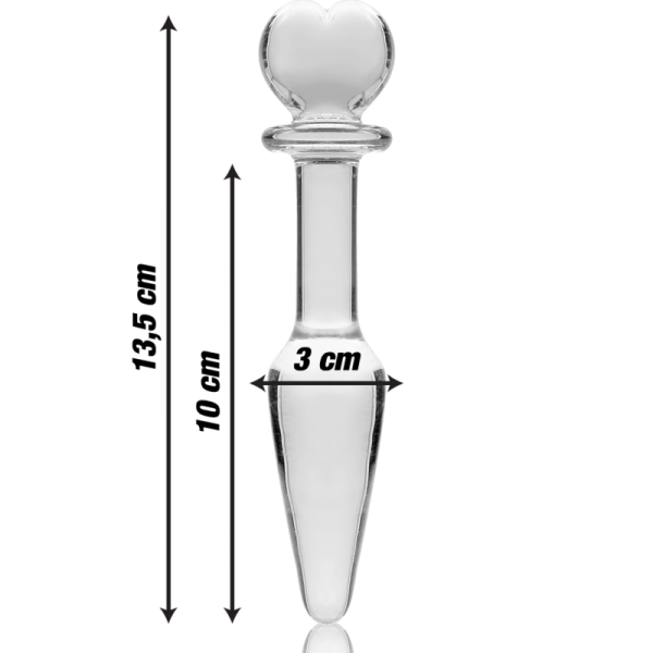 NEBULA SERIES BY IBIZA - MODEL 7 ANAL PLUG BOROSILICATE GLASS CLEAR 13.5 CM -O- 3 CM - Image 4