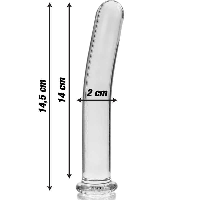 NEBULA SERIES BY IBIZA - MODEL 8 DILDO BOROSILICATE GLASS CLEAR 14.5 CM -O- 2 CM - Image 4