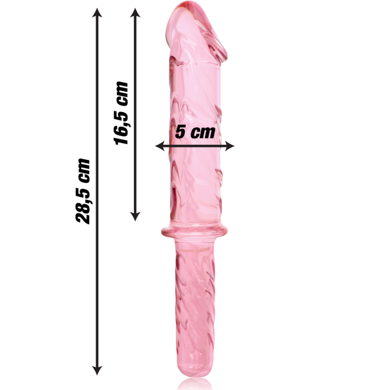 NEBULA SERIES BY IBIZA - MODEL 24 DILDO BOROSILICATE GLASS PINK 28.5 CM -O- 5 CM - Image 4