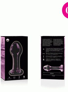 NEBULA SERIES BY IBIZA - MODEL 2 ANAL PLUG BOROSILICATE GLASS PINK 11 CM -O- 3.5 CM