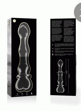 NEBULA SERIES BY IBIZA - MODEL 21 DILDO BOROSILICATE GLASS CLEAR 20.5 CM -O- 3.5 CM
