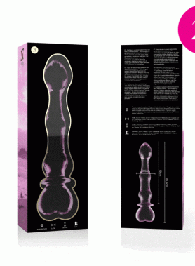 NEBULA SERIES BY IBIZA - MODEL 21 DILDO BOROSILICATE GLASS PINK 20.5 CM -O- 3.5 CM