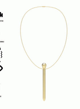 IBIZA - CLIT POCKET STIMULATOR NECKLACE USB CHARGER 12 VIBRATION MODES GOLDEN 12,2 X 1,5